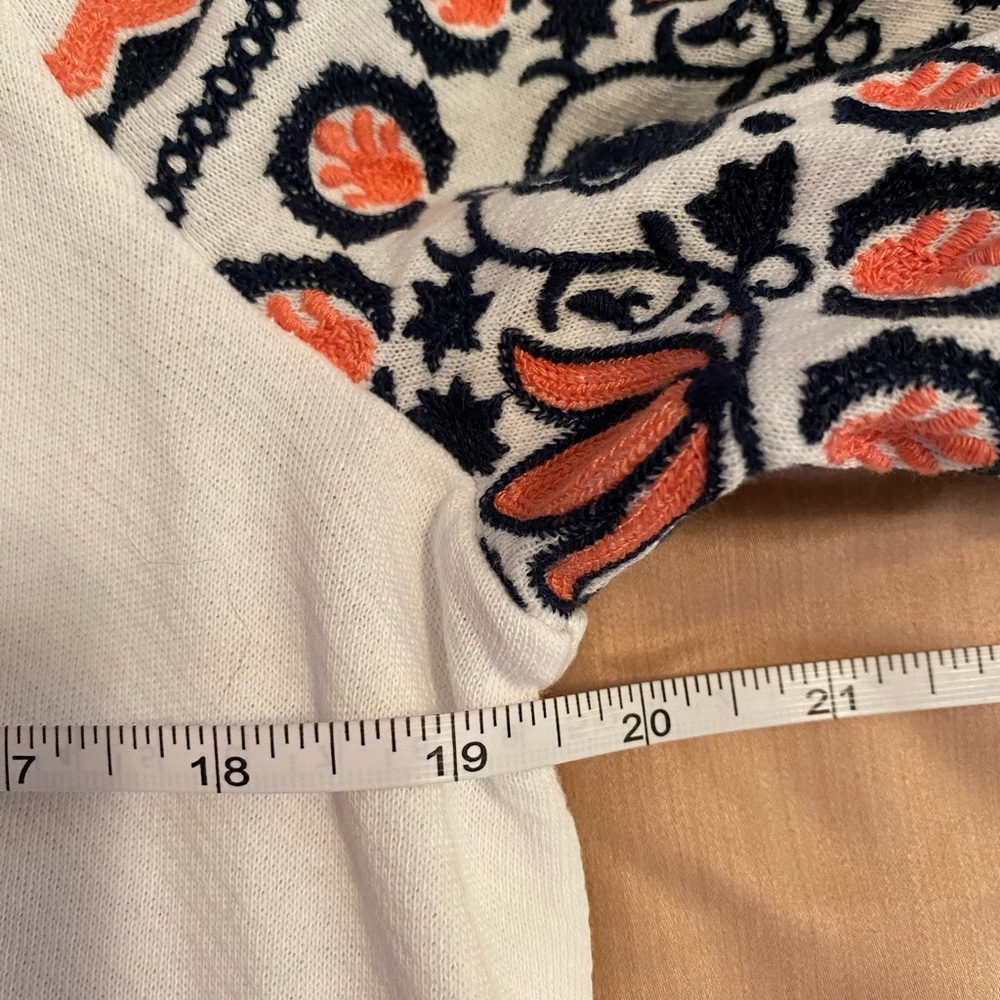 LOFT White dress with embroidered sleeves - Picture 5 of 8